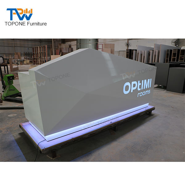Customized Modern High Quality LED Front Gym Hotel Dental Clinic Front Reception Desks for Beauty Salon Office Furniture