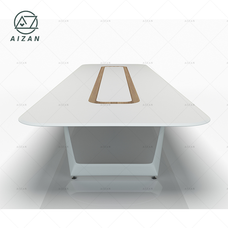 Artificial Stone Meeting Table Desk Luxury White Conference Desk Boardroom Table with Customized Size