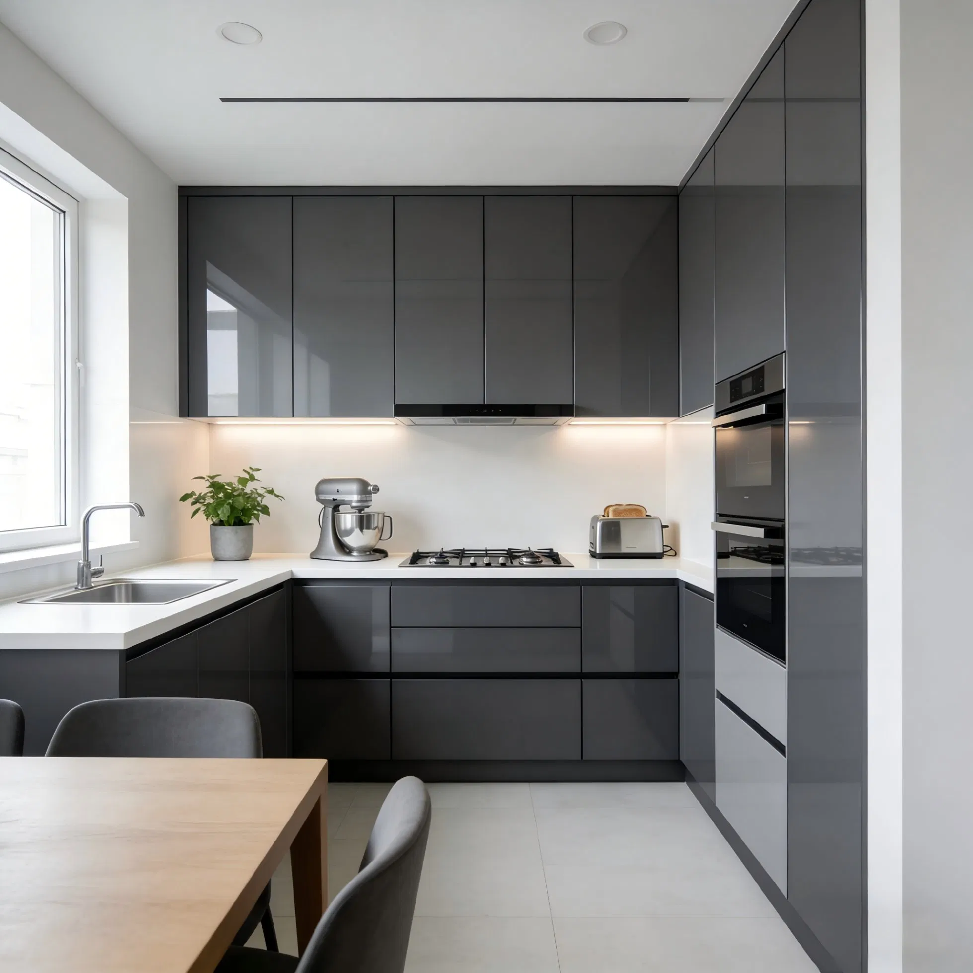 Custom Acrylic Storage Cupboard with Soft Close Doors