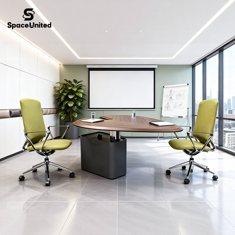 Spaceunited Modern Office Furniture Solid Wood Top Stylish Conference Table