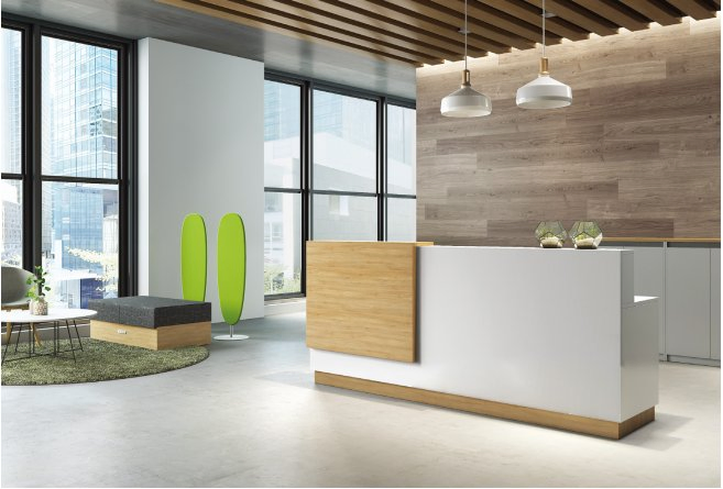 Reception Counter Hall Hotel Office 2025 New Design Modern Custom LED Light Wood Bar Shop Desk Counter Reception