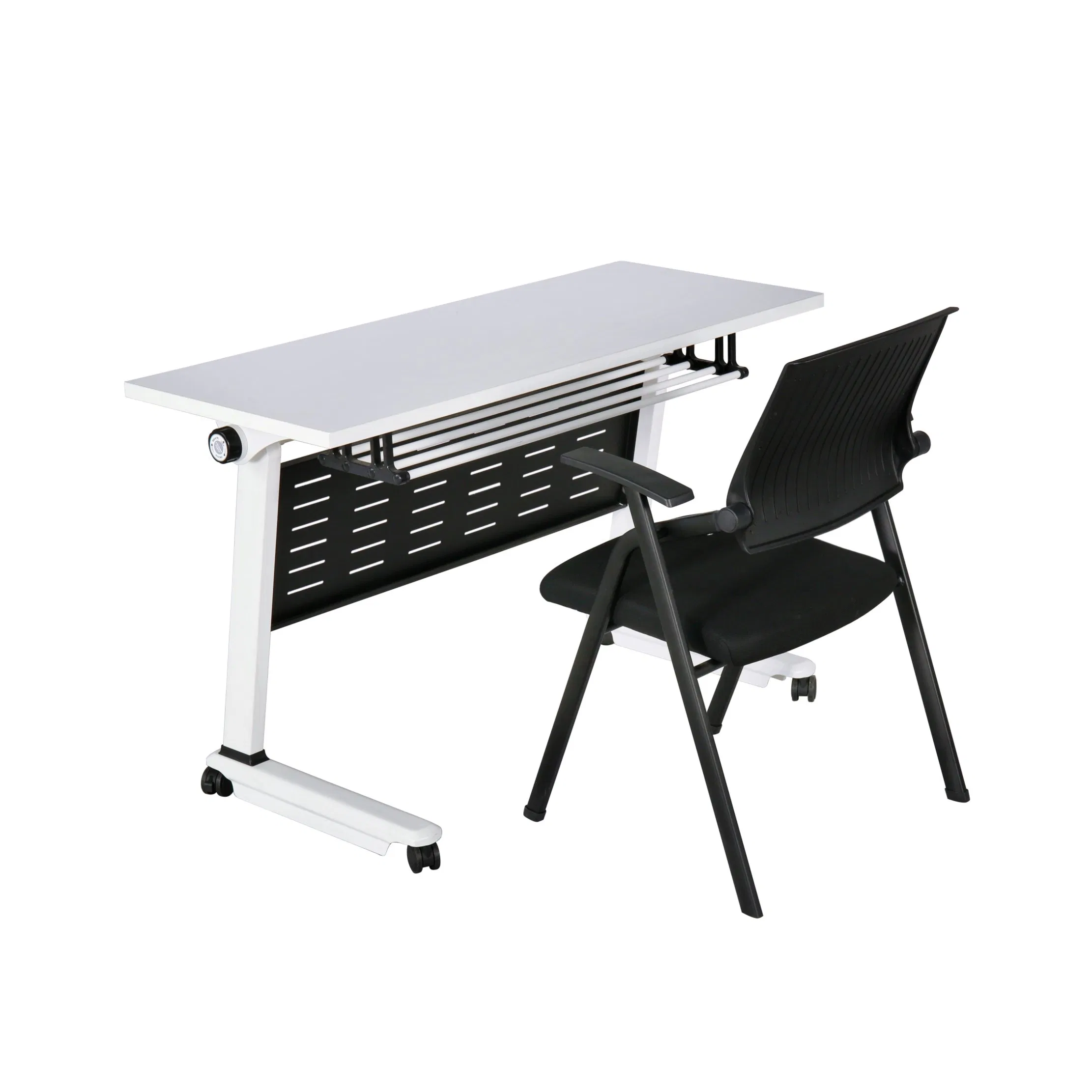 Folding Foldable Tabletop Two Person Conference Office Training Meeting Table