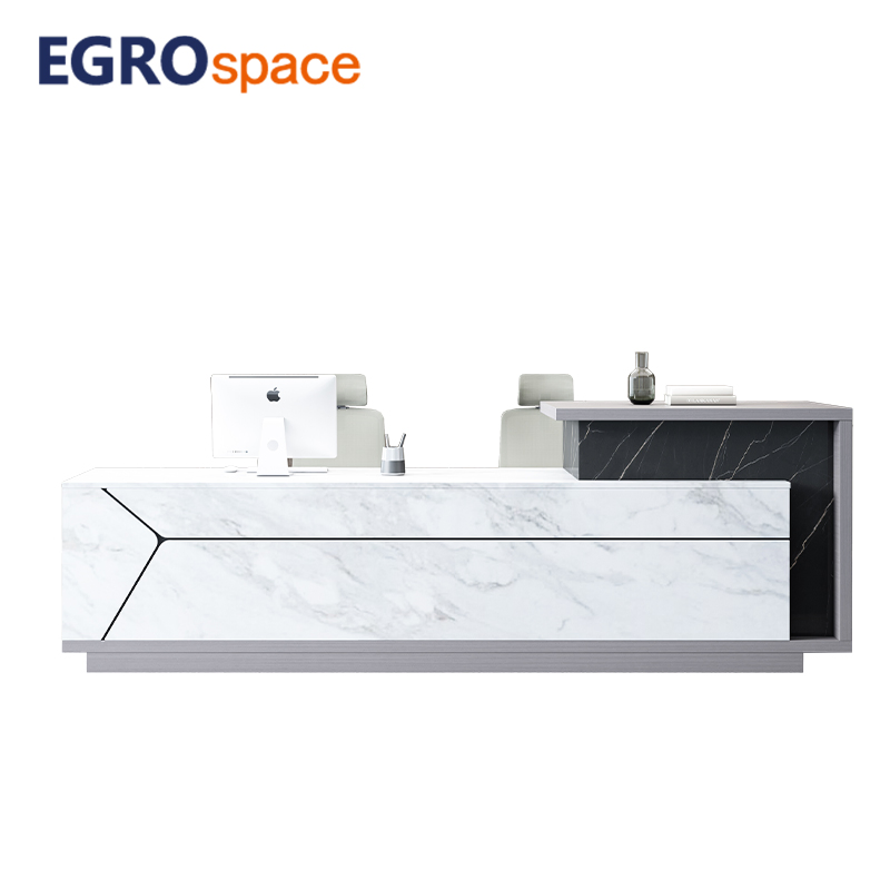 Egrospace Modern Style White Person Beauty Counters Material Wood Design Standard Reception Desk