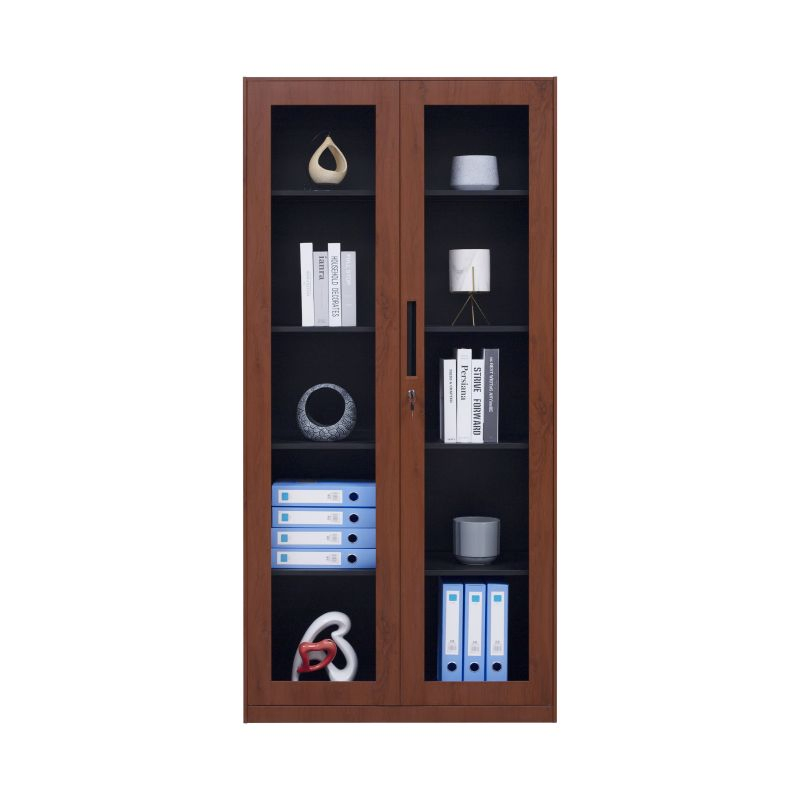 Full Glass Door Steel File Cabinet Office Use Storage Cupboard