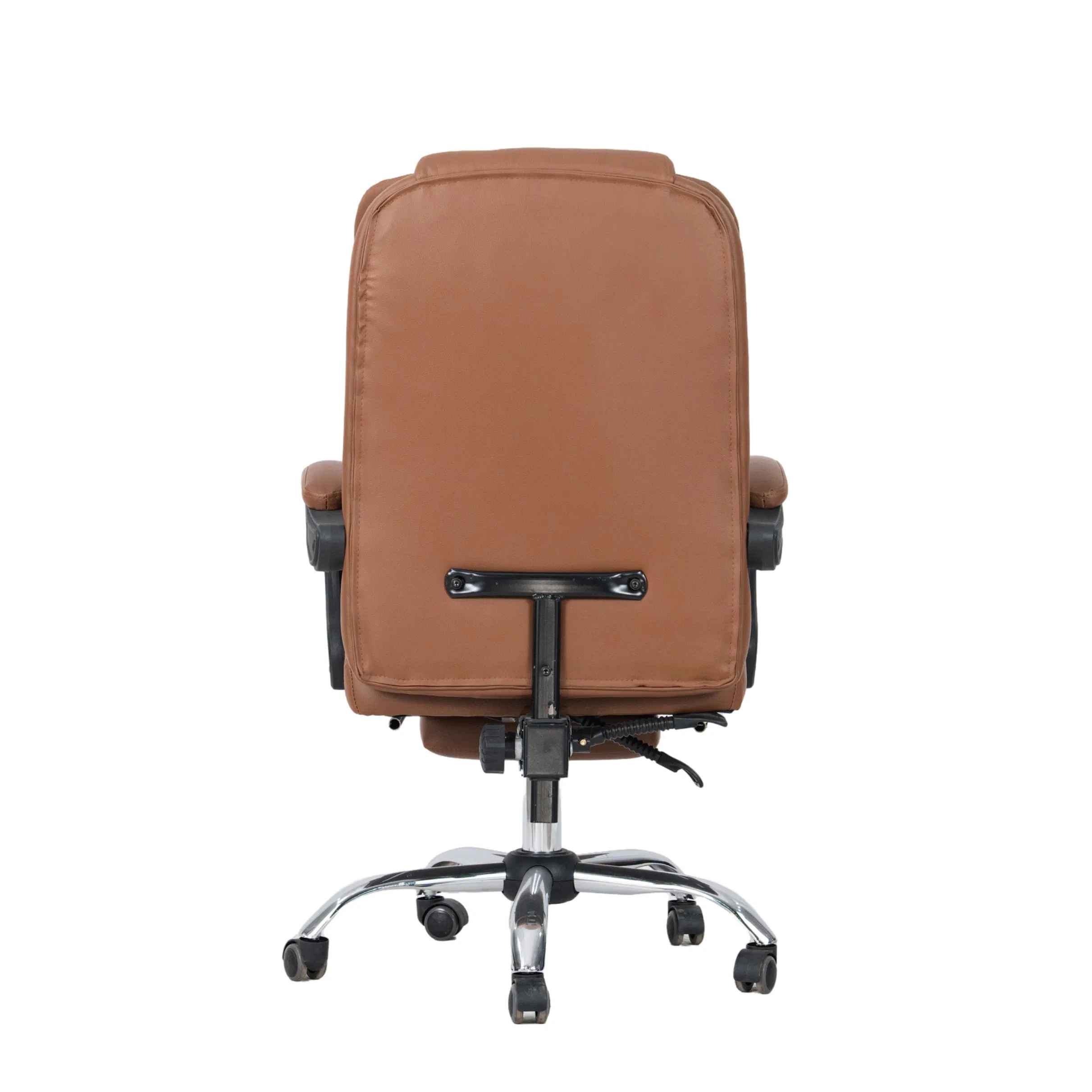 Luxury Computer Office Chair Brown High-Back Executive Office Chair with Padded Armrests Boss Chair