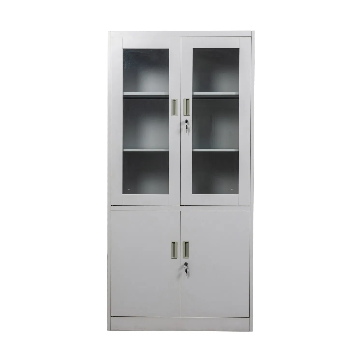 Glass &amp; Solid Doors Metal Storage Cabinet Lockable Steel Office Filing Cabinet with Shelves