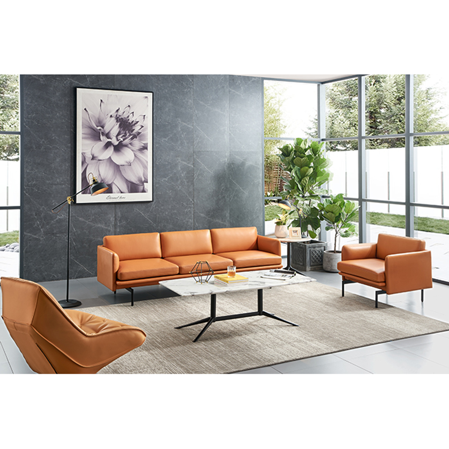 Modern Design Leather Living Room Sofa Lounge Office Reception Sofa