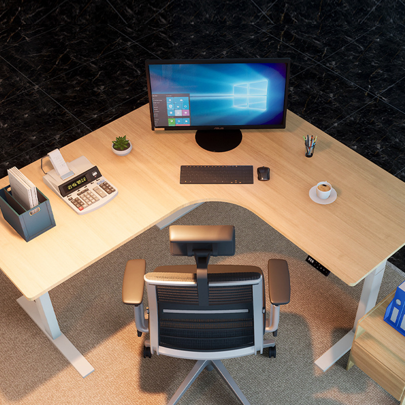 Hz Ergonomic Electric L-Shaped Adjustable Desk for Home Office