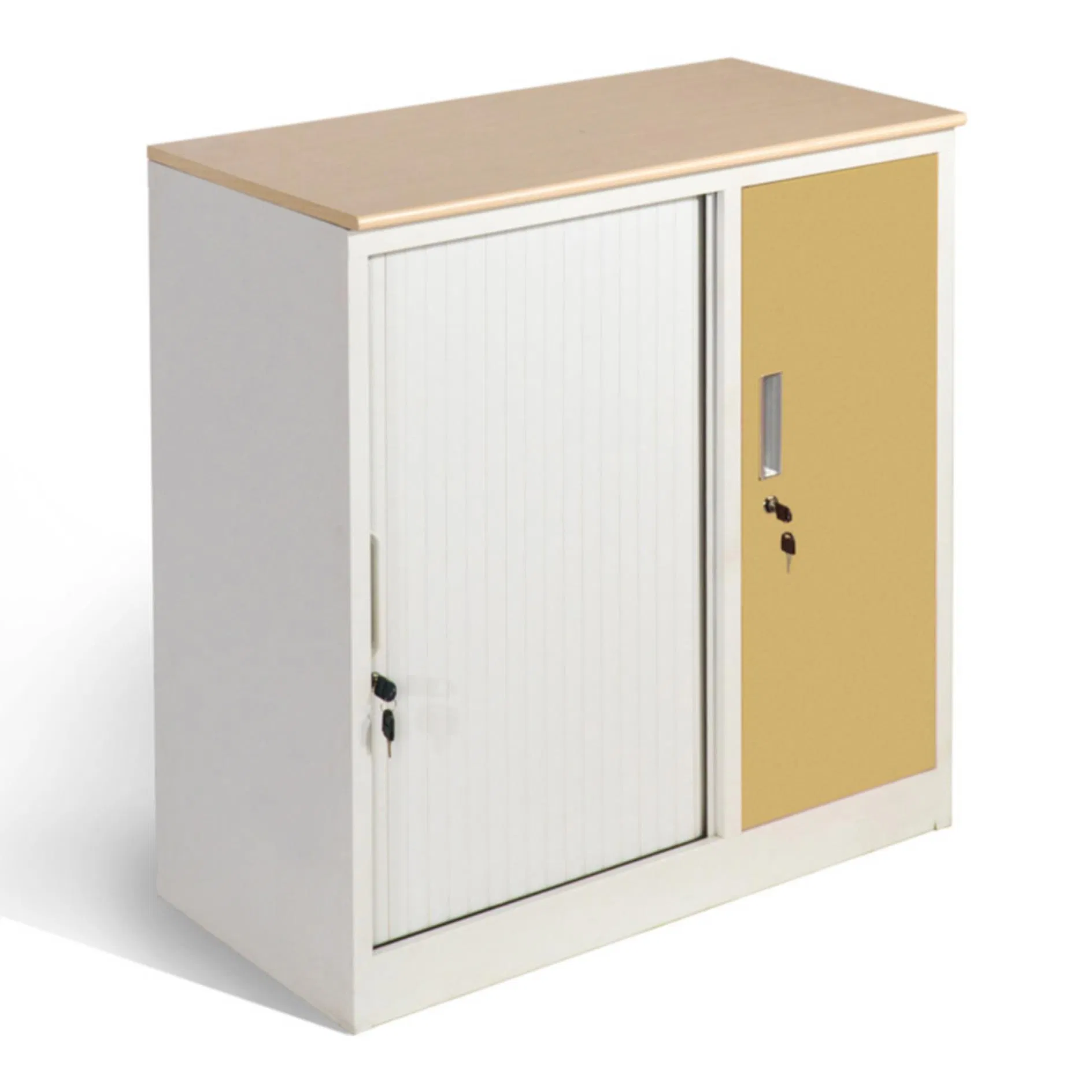 Counter Height Storage Cabinets Cupboard with Tambour Doors