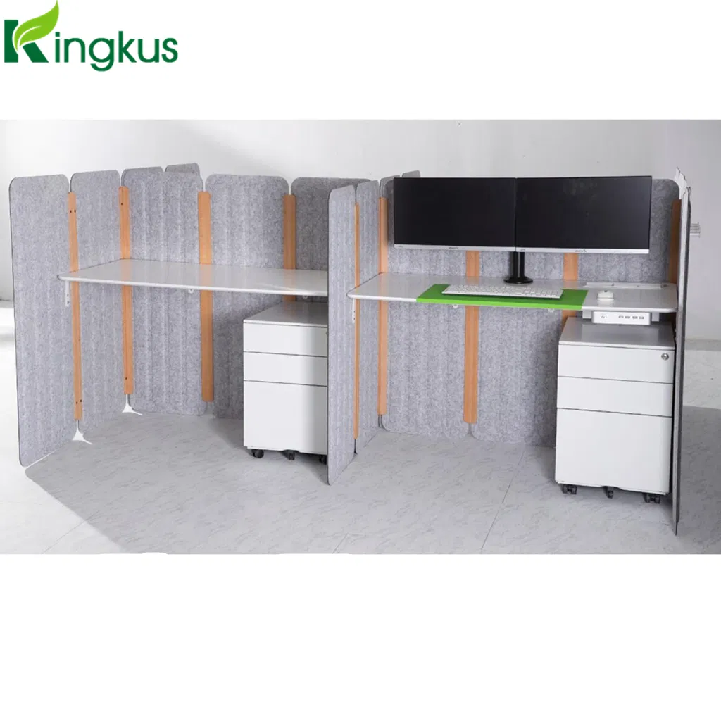 Polyester Fiber Office Partition Acoustic Panel Easily Install Desk Divider Screen Workstation