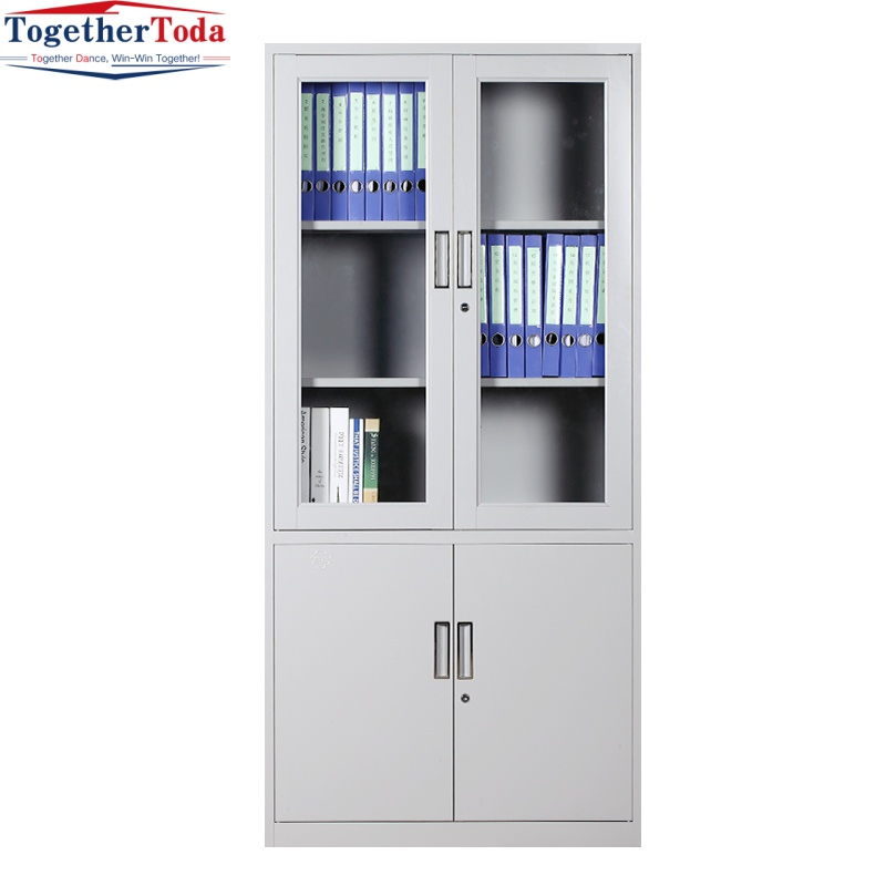 Wholesale Metal Storage Office Cupboard with Glass Doors for Office