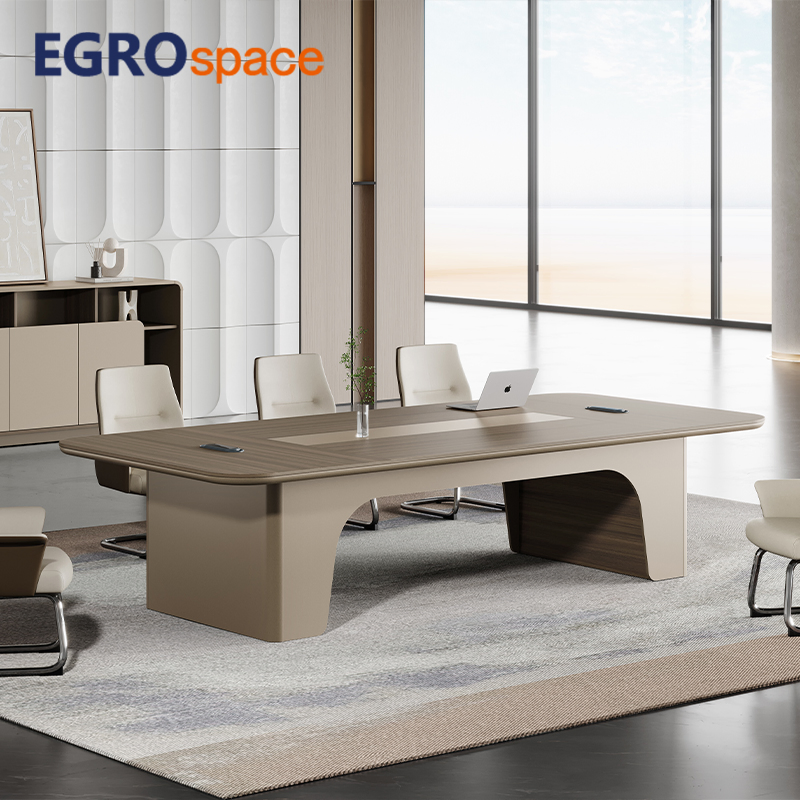 Egrospace Project Cases Desk Meeting Conference Modern Curved Design Furniture Luxury Office Table