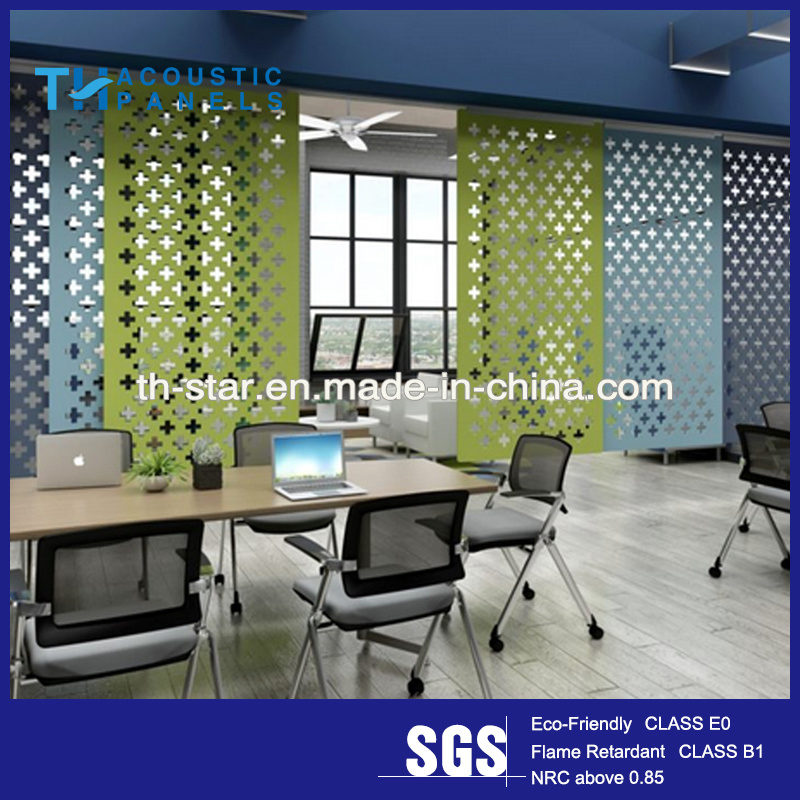 Wholesale Customized High Quality Office Partition Hollow Polyester Fiber Felt Acoustic Hanging Screen