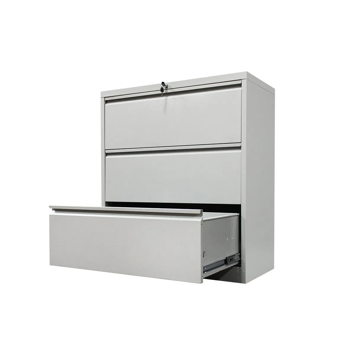 Metal Office Steel Furniture 3 Draw White Storage Cabinet A4/A3 Wide Card Filing Cupboard with Key Lock