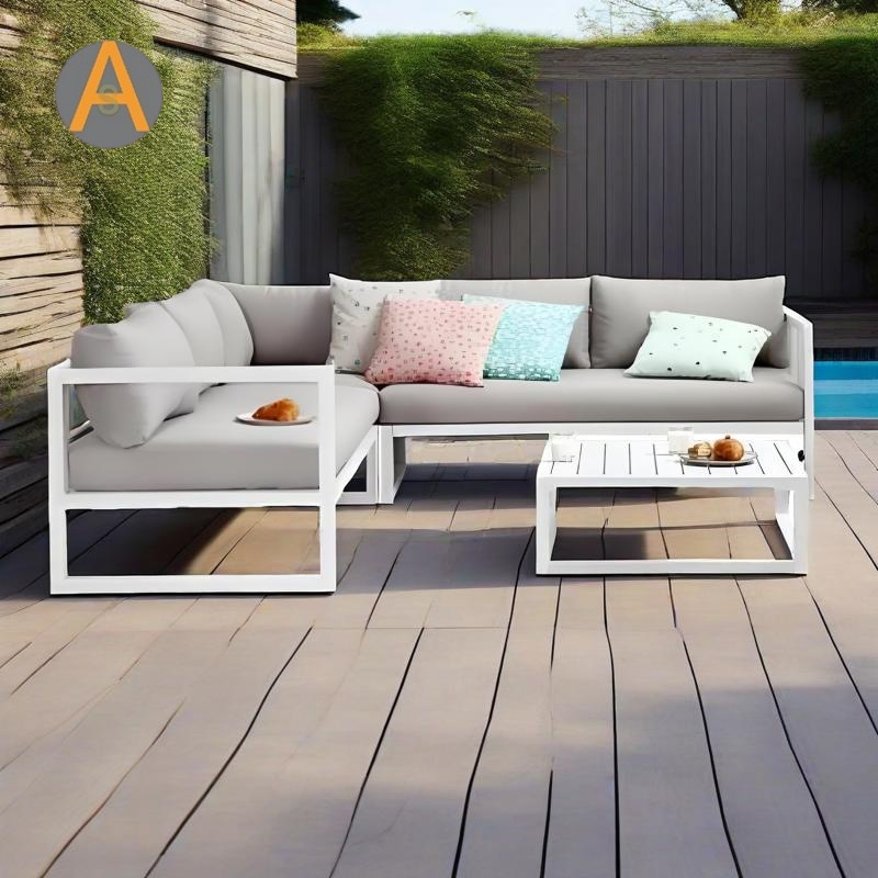 Industrial Style Indoor Aluminum Sofa Lightweight Metal Lounge Couch for Home or Office