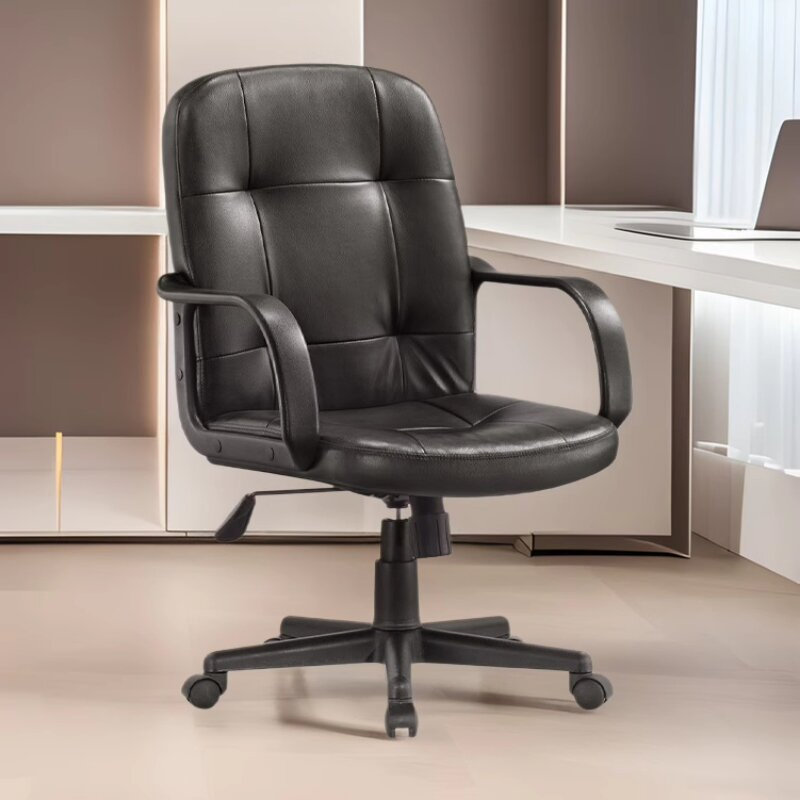 Ergonomic PU Home Office Adjustable Swivel Leather Executive Conference Chair with Armrests