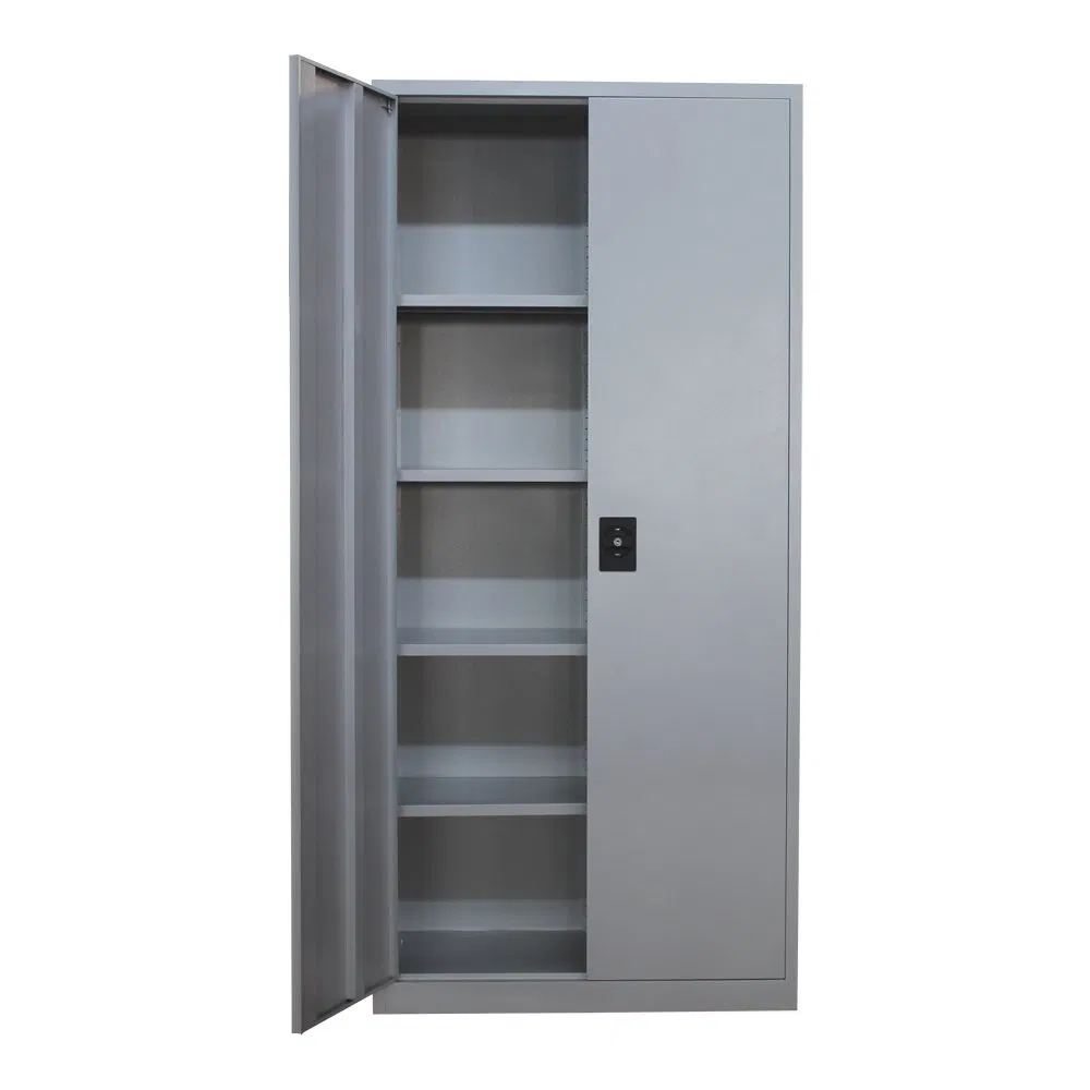 Office Steel 2 Swing Doors Lockers Cabinet Steel Filing Cabinet Date Storage Cupboard with 4 Adjustable Shleves