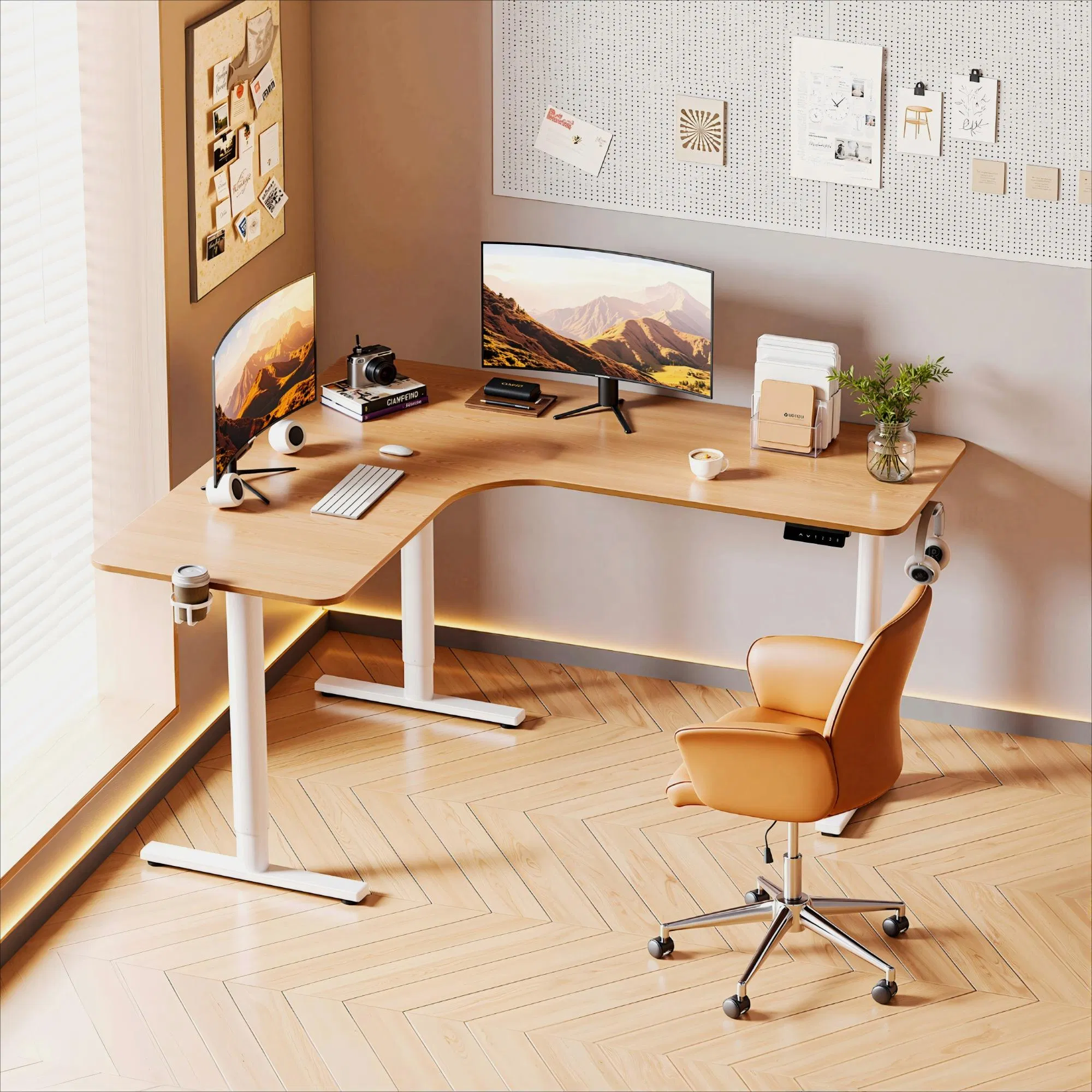 Ergonomic Electric Sit-to-Stand Height Adjustable for Home Office Large Spaces Desk