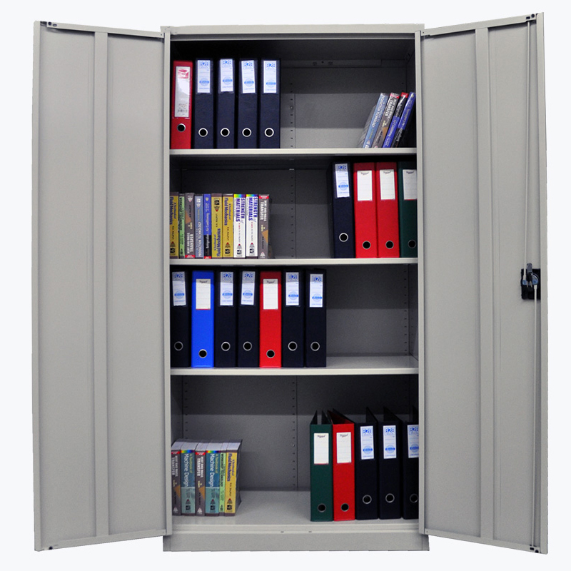 Steel Storage Cupboard with Lockable Doors Adjustable Shelves 2 Door Steel Cupboard