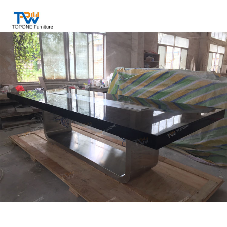 New Design 12 Seats Marble Stone Boardroom Big Conference Meeting Table and Chair for Office Furniture