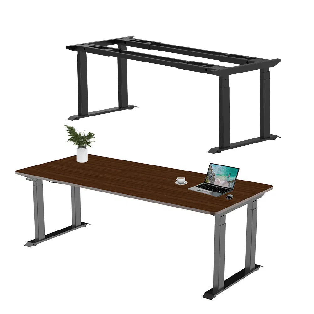 Designed for Large, Extra-Large Desktops Automated Mobile Ergonomic 4-Leg Dual Motor Desk Frame