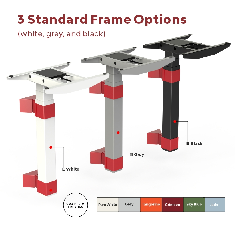 Hot Selling Office Ergonomic Furniture Height Adjustable Electric Stand up Wall-Mounted Sit-Stand Desk Frame Space-Saving Table Design with Single Motor
