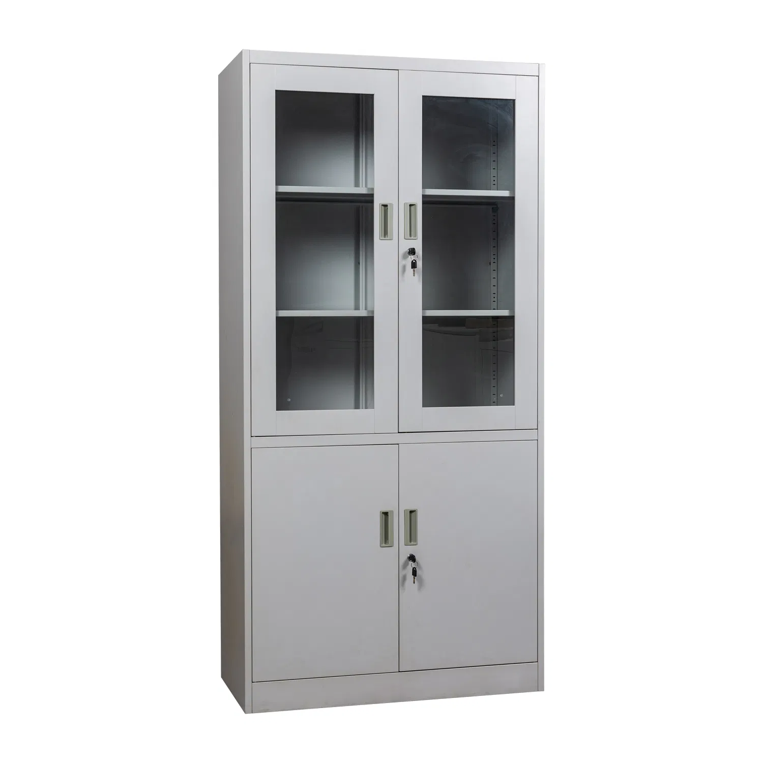 Glass &amp; Solid Doors Metal Storage Cabinet Lockable Steel Office Filing Cabinet with Shelves