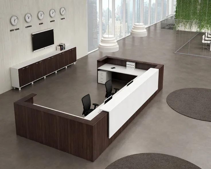 Wooden Reception Desk Side View