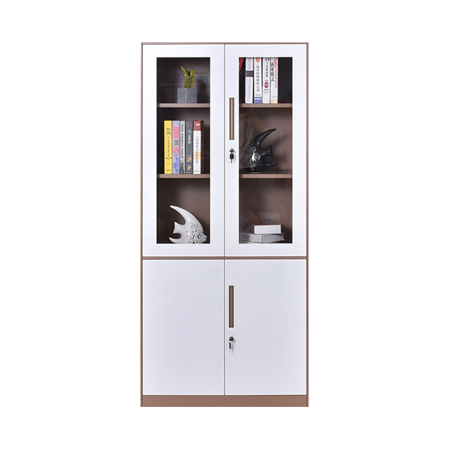 Modern Slim Metal Office Storage Cupboard with Four Doors