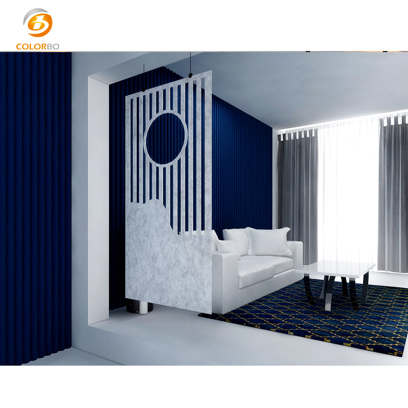 Movable Folding Partition Freestanding Hanging Screen With Polyester Fiber Acoustic Materials