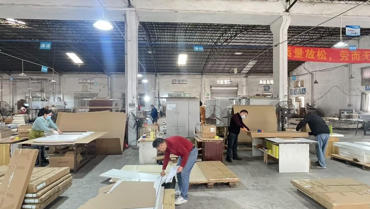 Secure packaging of office furniture for export shipping