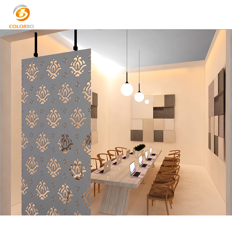 OEM Polyester Acoustic Panels Eco Protection Movable Divider Space Partition Hanging Screen