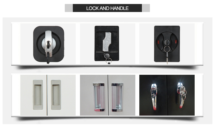 Modern Sliding Door Metal Storage Cupboard with Two Shelves