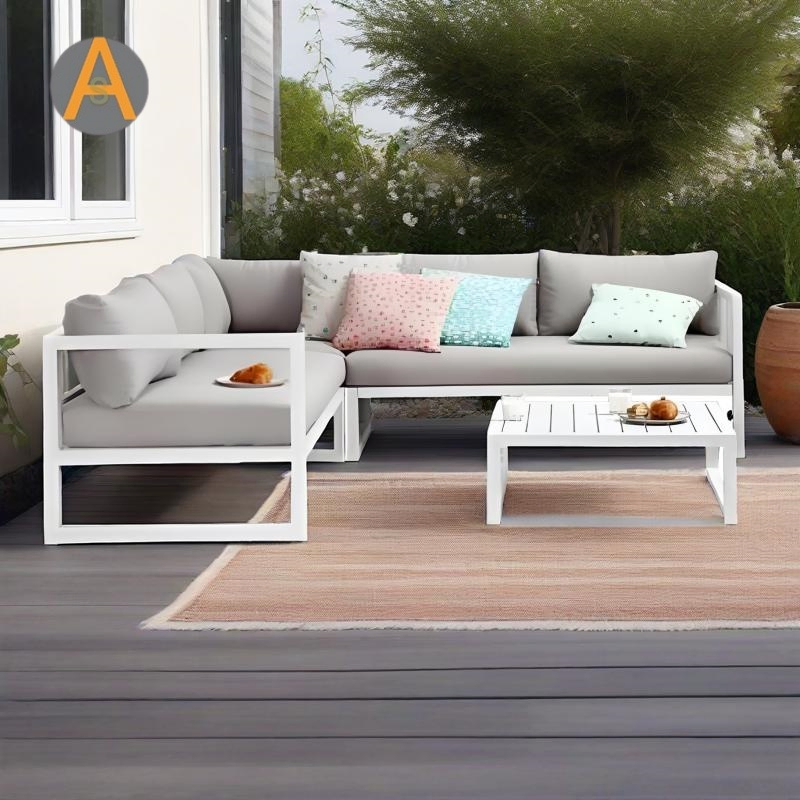 Industrial Style Indoor Aluminum Sofa Lightweight Metal Lounge Couch for Home or Office