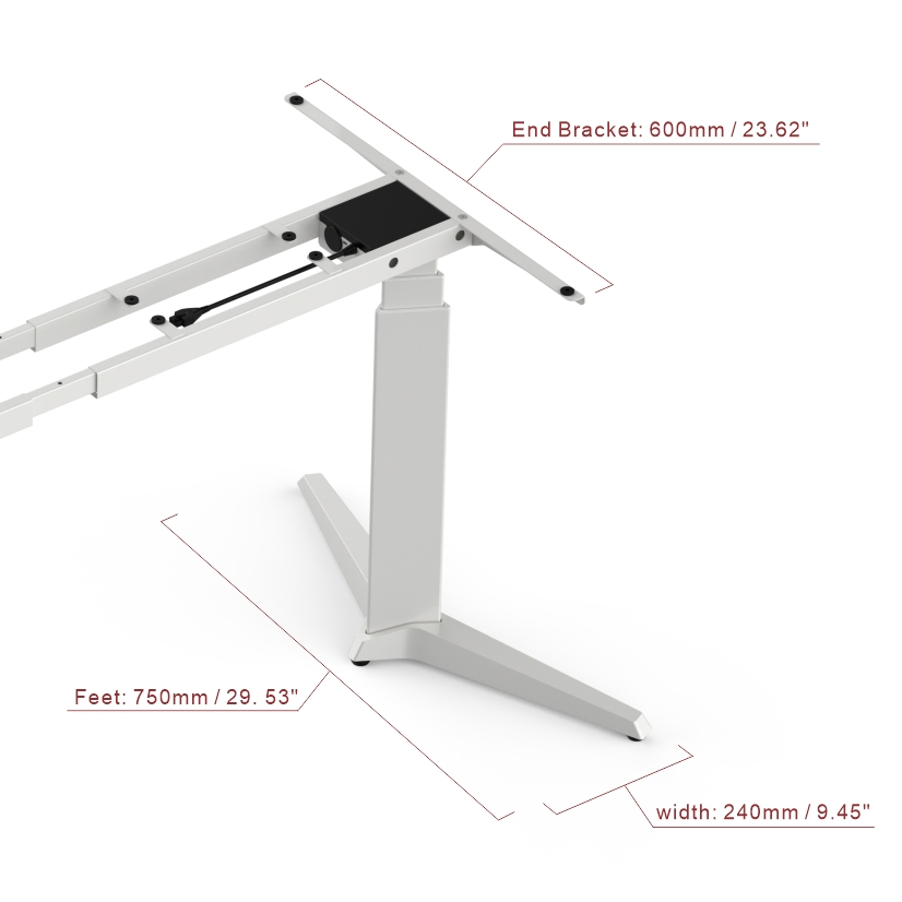 Factory Outlet Low Noise Customized Dual Motor Electric Height Adjustable Frame for Memory Ergonomic Standing Electronic up Down Sit Stand Office Computer Desk