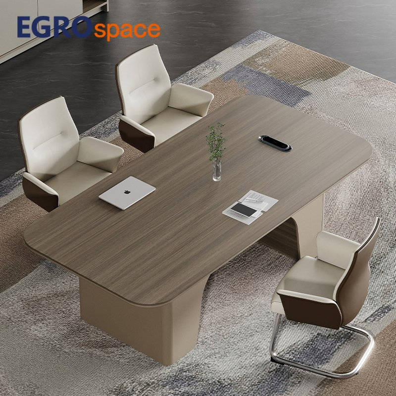Egrospace Project Cases Desk Meeting Conference Modern Curved Design Furniture Luxury Office Table