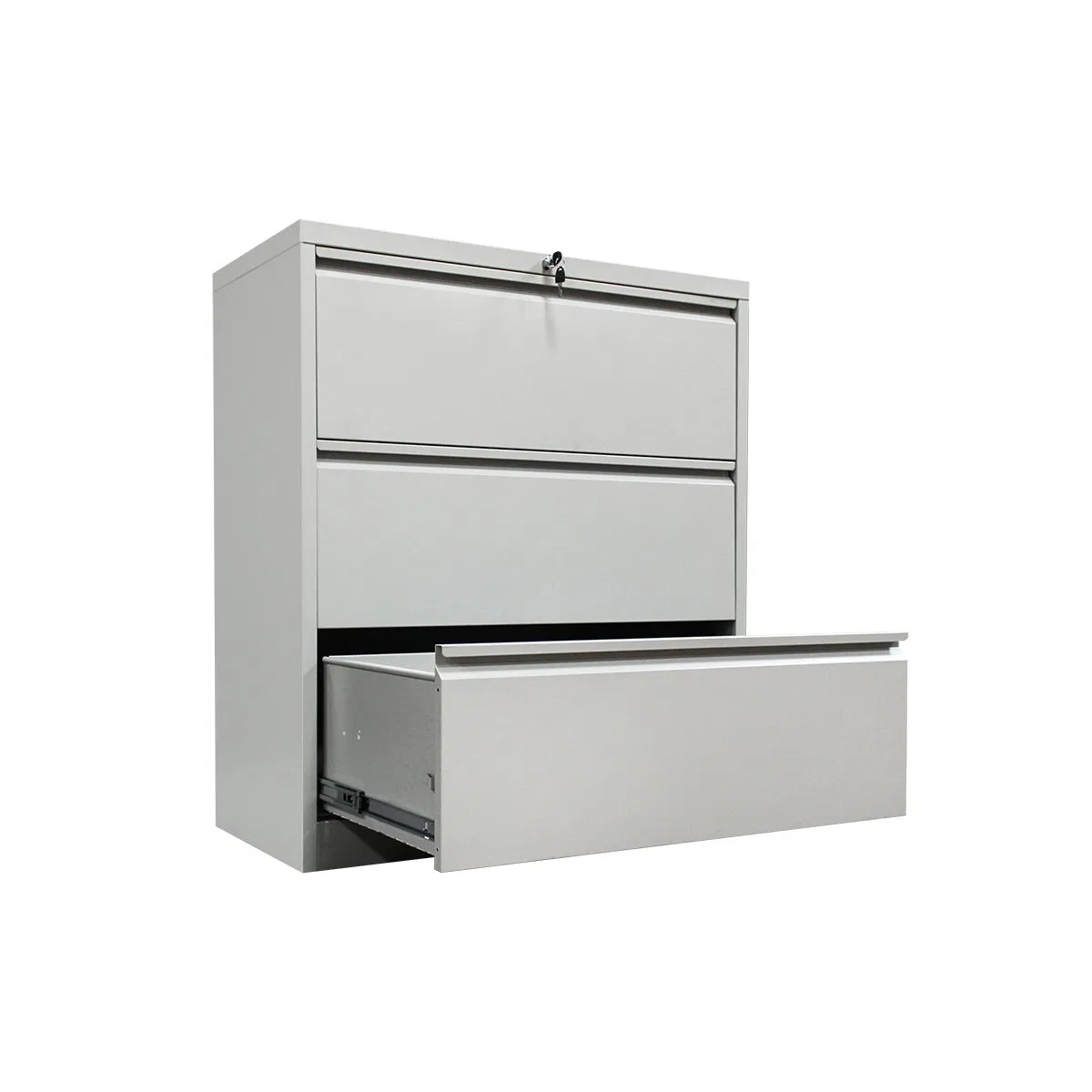 Metal Office Steel Furniture 3 Draw White Storage Cabinet A4/A3 Wide Card Filing Cupboard with Key Lock