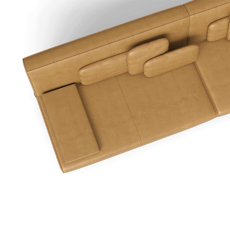 Premium Reception Executive Conference Space Lounge 4 Seat Leather Office Sofa Without Arm