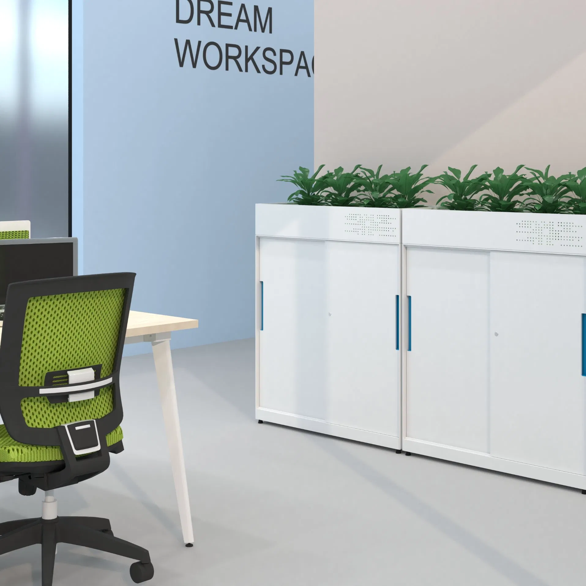 Hot Sale Metal Lateral Locker Storage Filing Cabinet with Plants Dividers for Office School Office Furniture Workstation Work Partition Cubicle Cabinet Planter