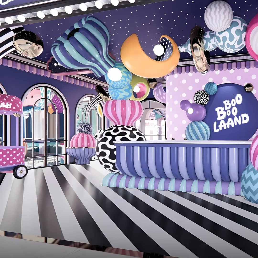 Amusement Park Indoor Playground Curved Reception Front Desk