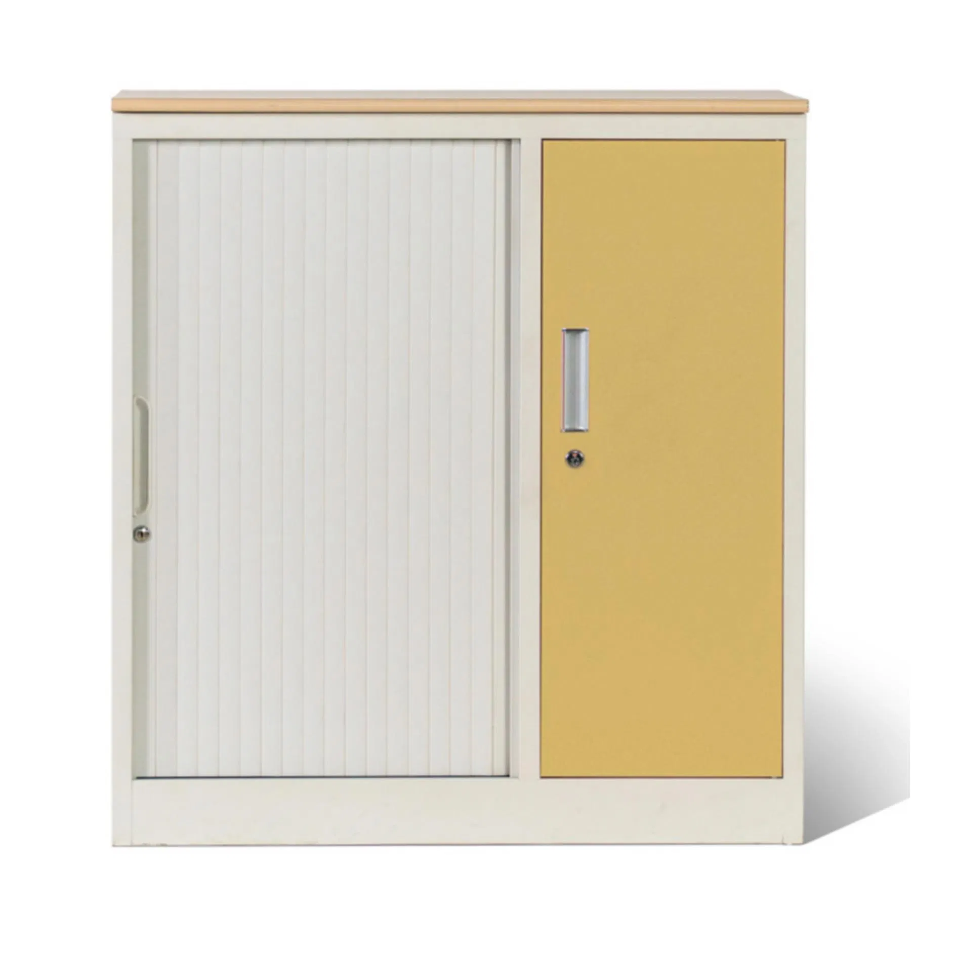 Counter Height Storage Cabinets Cupboard with Tambour Doors