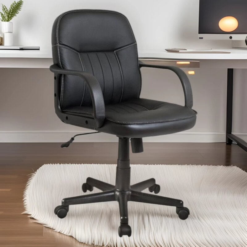 Ergonomic PU Home Office Adjustable Swivel Leather Executive Conference Chair with Armrests
