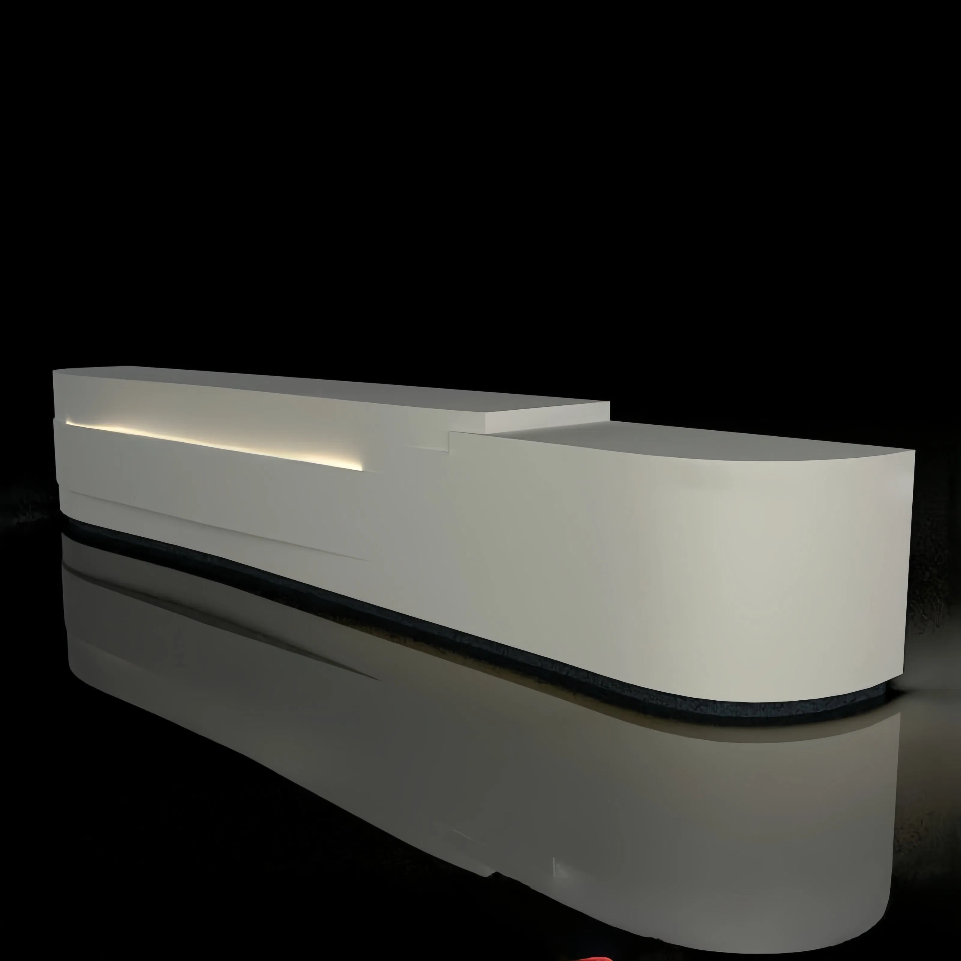 Premium Customizable Arch Round Solid Surface Reception Desk for Hotels Hospital