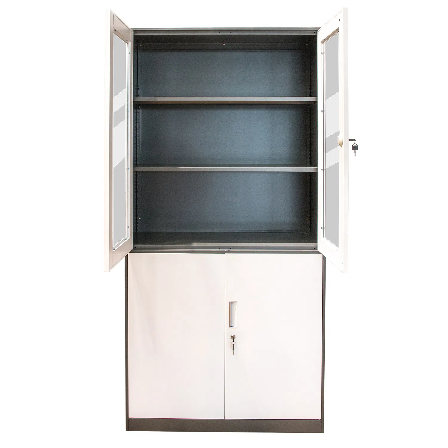 Modern Slim Metal Office Storage Cupboard with Four Doors