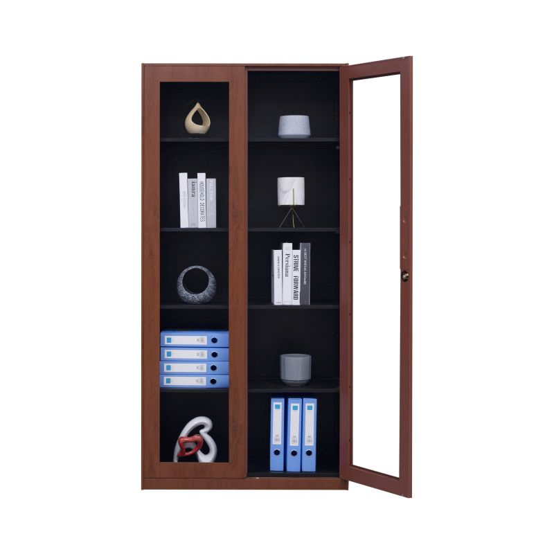 Full Glass Door Steel File Cabinet Office Use Storage Cupboard