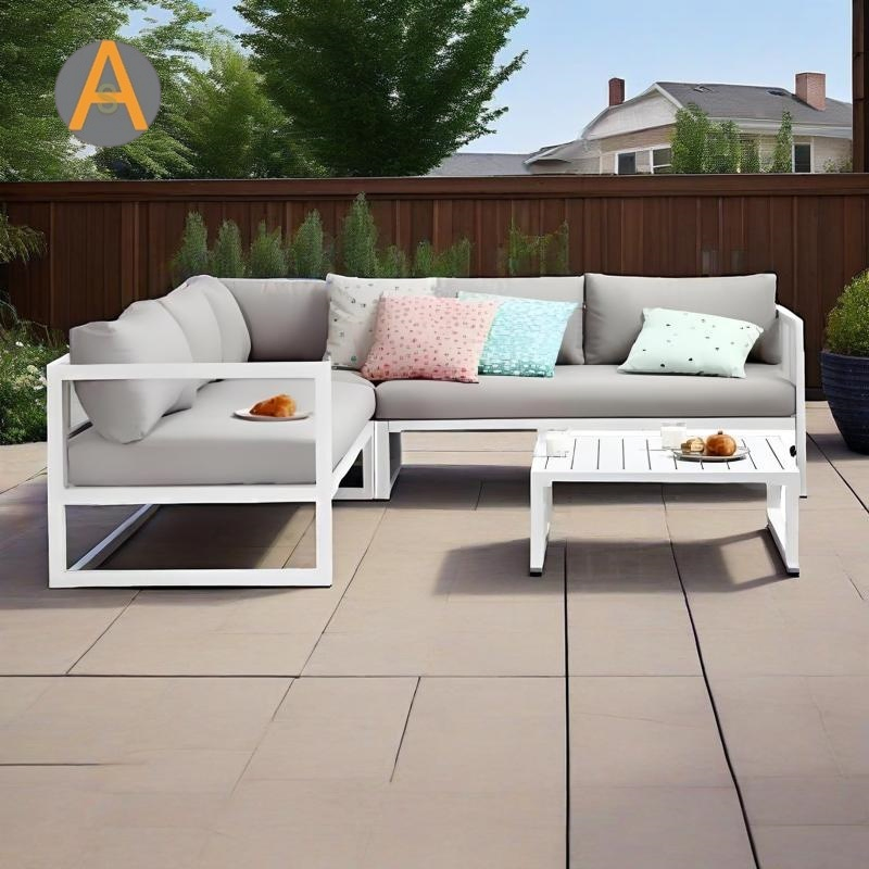 Industrial Style Indoor Aluminum Sofa Lightweight Metal Lounge Couch for Home or Office