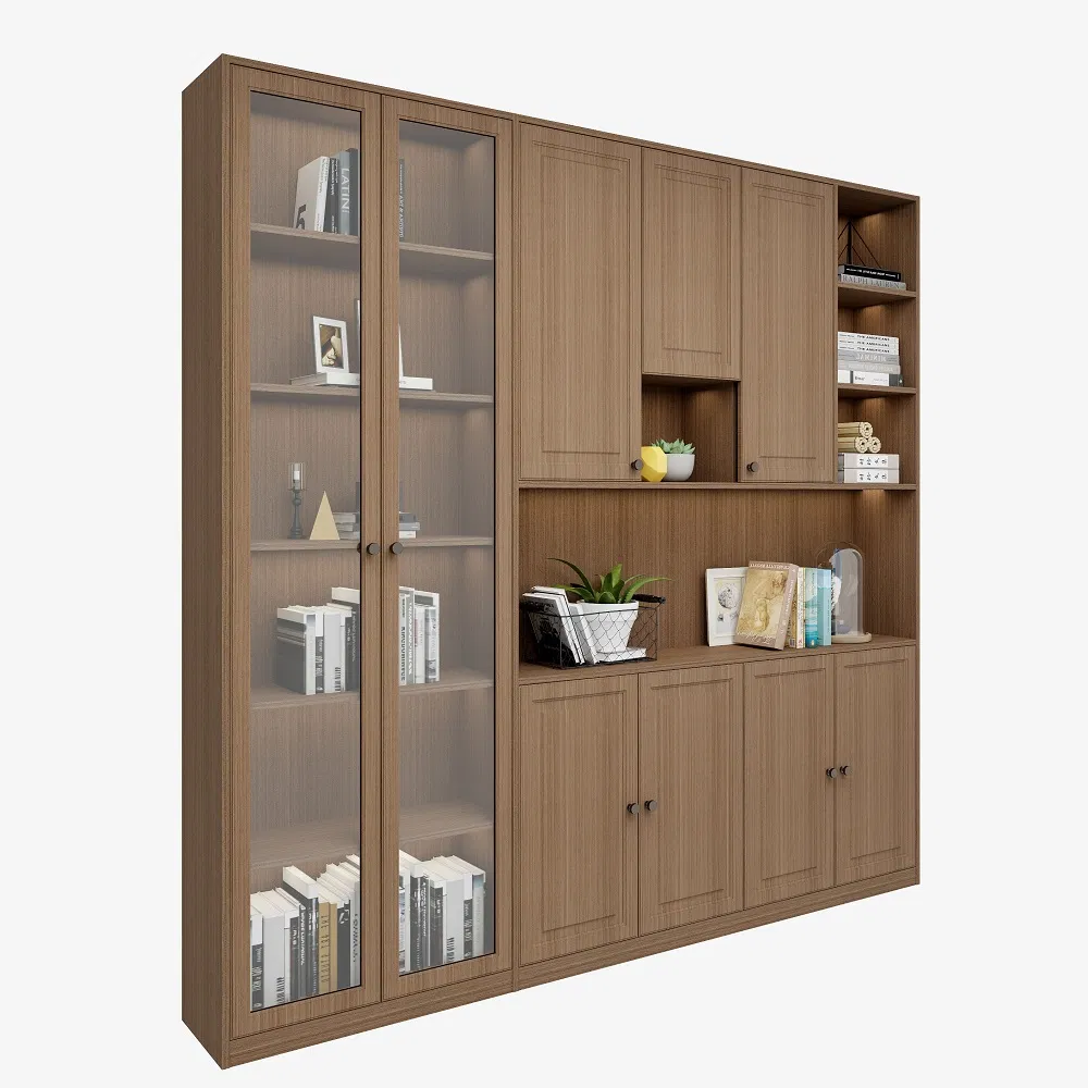 with Doors Household Office Use Open Wooden Bookshelves Bookcase