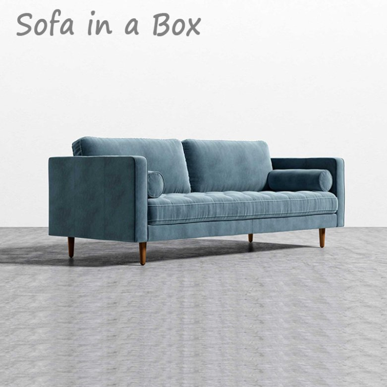 Cooc Velvet Sectional Fabric Lounge Furniture Set Sofa Cum Bed Couch Tufted Office Sofa