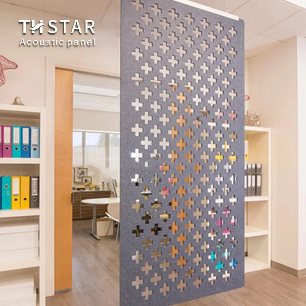 Wholesale Customized High Quality Office Partition Hollow Polyester Fiber Felt Acoustic Hanging Screen