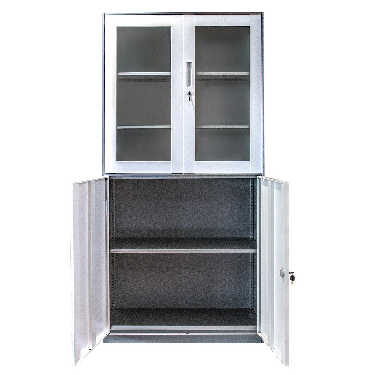 Modern Slim Metal Office Storage Cupboard with Four Doors